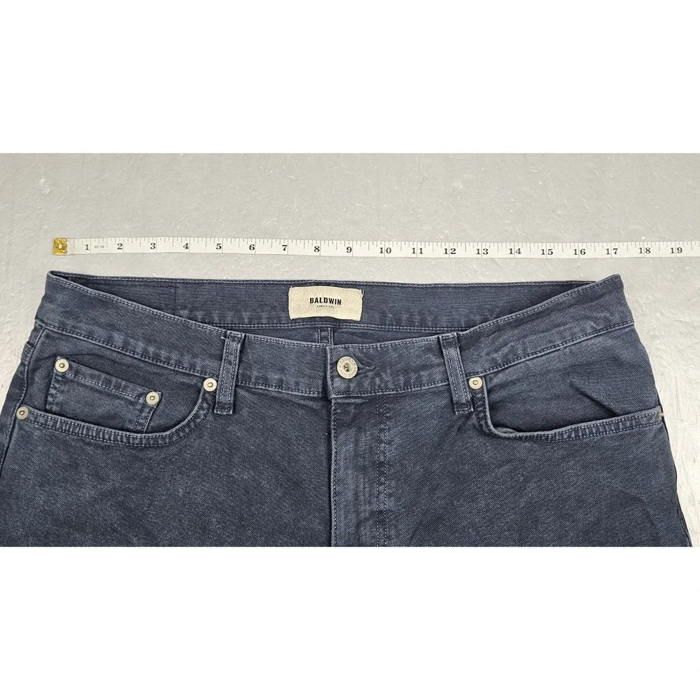 Baldwin Jeans Mens 34x32 Brennan Modern Straight Dark‎ Wash Designer Denim
